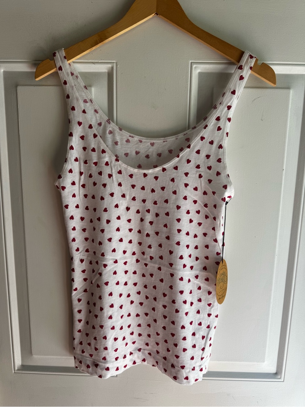 Only Hearts Organic Cotton White with Red Hearts Tank ♥️ - Medium - NWT